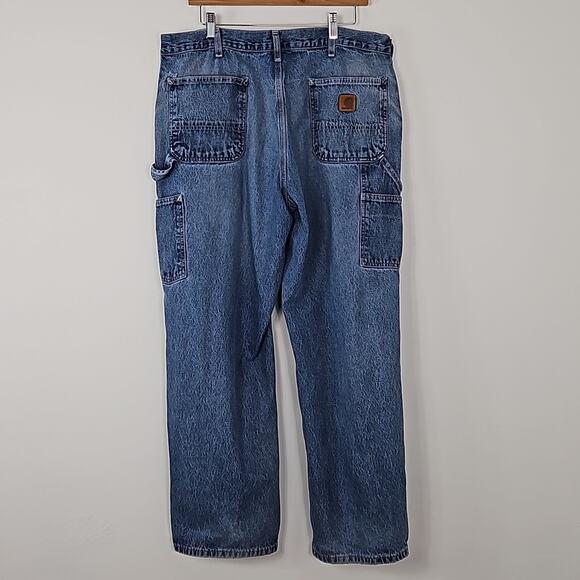 Carhartt B13 Loose Original Fit Carpenter Utility Work Denim Jeans 38x30 FLAWED - Picture 4 of 16